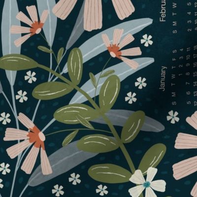 2024 Calendar - Midnight Garden