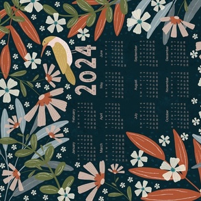 2024 Calendar - Midnight Garden
