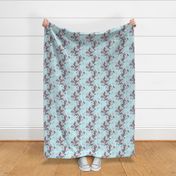 butterflies on lace blue  vertical chevron large