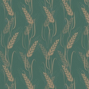 Soft wheat on green 