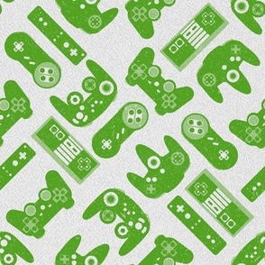 Game Controllers in Green and White