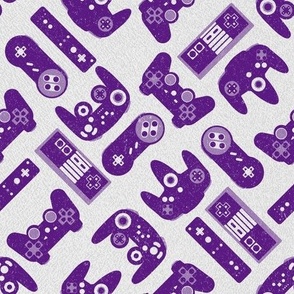 Game Controllers in Purple and White