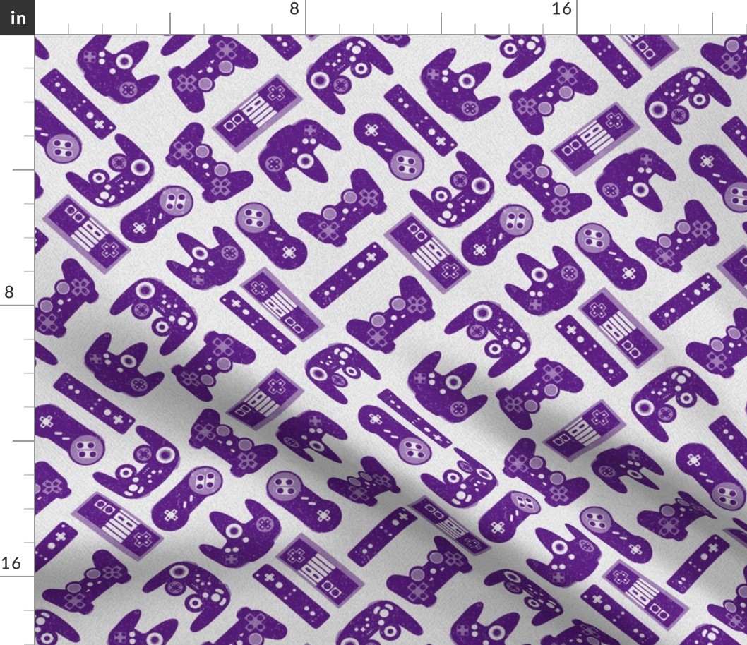 Game Controllers in Purple and White