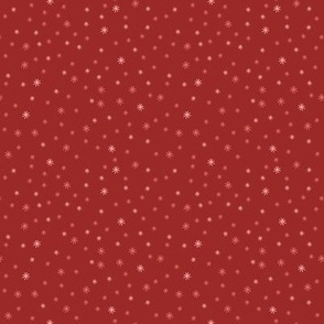 345 - Mini scale Vibrant tangerine red sparkle stars non directional coordinate print - 100 Patterns Project:  for crafts, kids apparel, soft furnishings