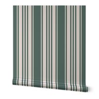 French stripes pine green cream vertical large