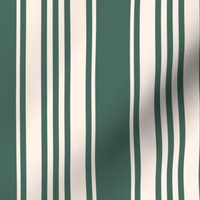 French stripes pine green cream vertical large