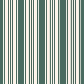 French stripes pine green cream vertical large