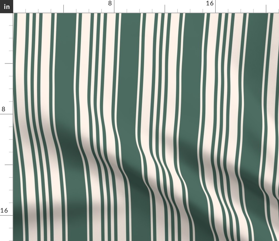 French stripes pine green cream vertical large