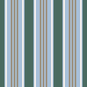 Vintage stripes french mattress pine green blue brown