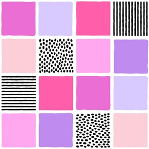 Stripes and Dots Colorblocks - Pinks