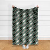 Retro diamonds check diagonal pine green brown Wallpaper