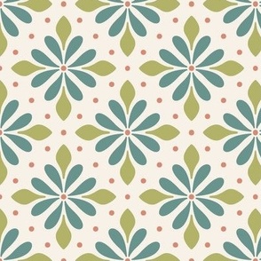 Christmas Flower Tiles - green 