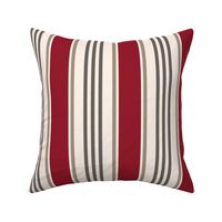 Vintage french ticking stripes red greige cream