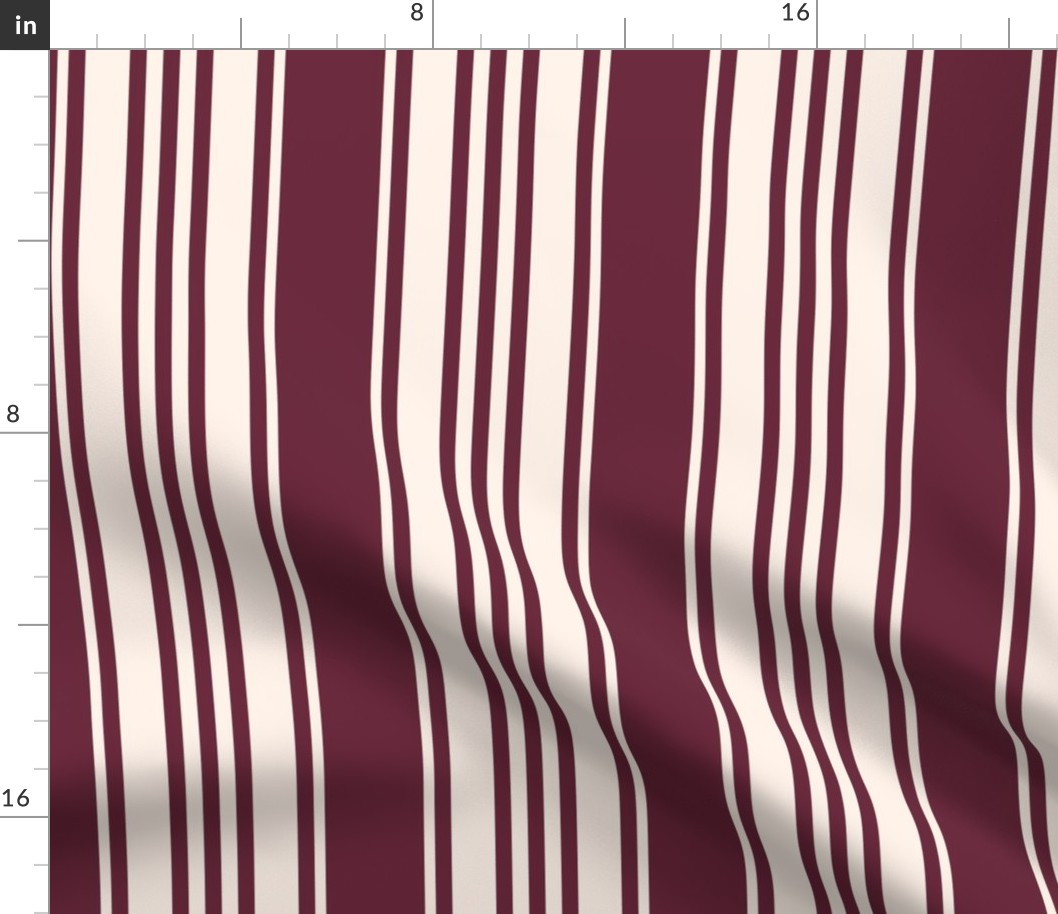 Ticking stripes marsala red vintage french mattress