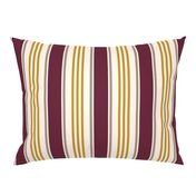 Vintage ticking stripes marsala red mustard cream