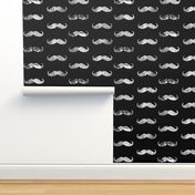 watercolor mustache black