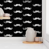 watercolor mustache black