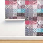 wonderland tiles in patchwork cheater quilt