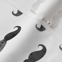 watercolor mustache black and white