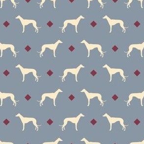 Elegant Greyhound on Ash Blue