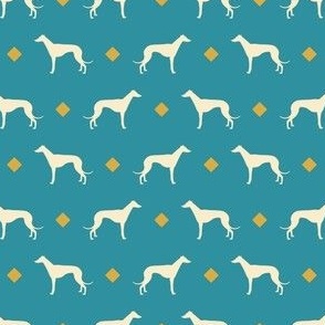 Elegant Greyhound on Teal