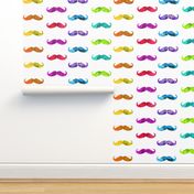 watercolor rainbow mustaches