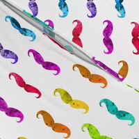watercolor rainbow mustaches