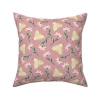 Gypsy Moth Floral (lavender background)