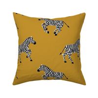 Galloping Zebras on Mustard