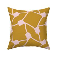 Chatham Square - Geometric Goldenrod Yellow Pink Jumbo Scale