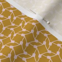 Chatham Square - Geometric Goldenrod Yellow Pink Small Scale