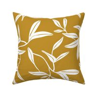 Windham - Botanical Leaves Goldenrod Yellow White Large Scale