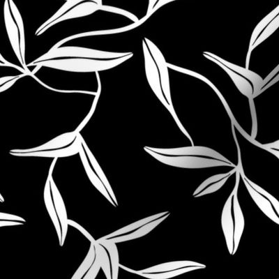 Windham - Botanical Leaves Black and White Regular Scale