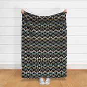 Intersection - Modern Geometric Chevron Black Multi Large Scale