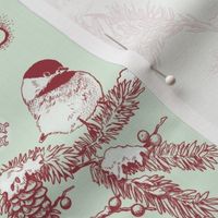 Holiday Traditions Toile Red on Green