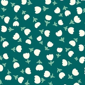 Ditsy Tulip - mint and green