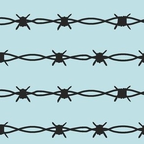 Pastel blue barbed wire 