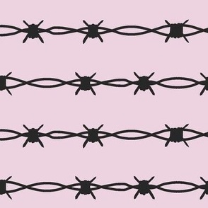 Pastel pink black barbed wire
