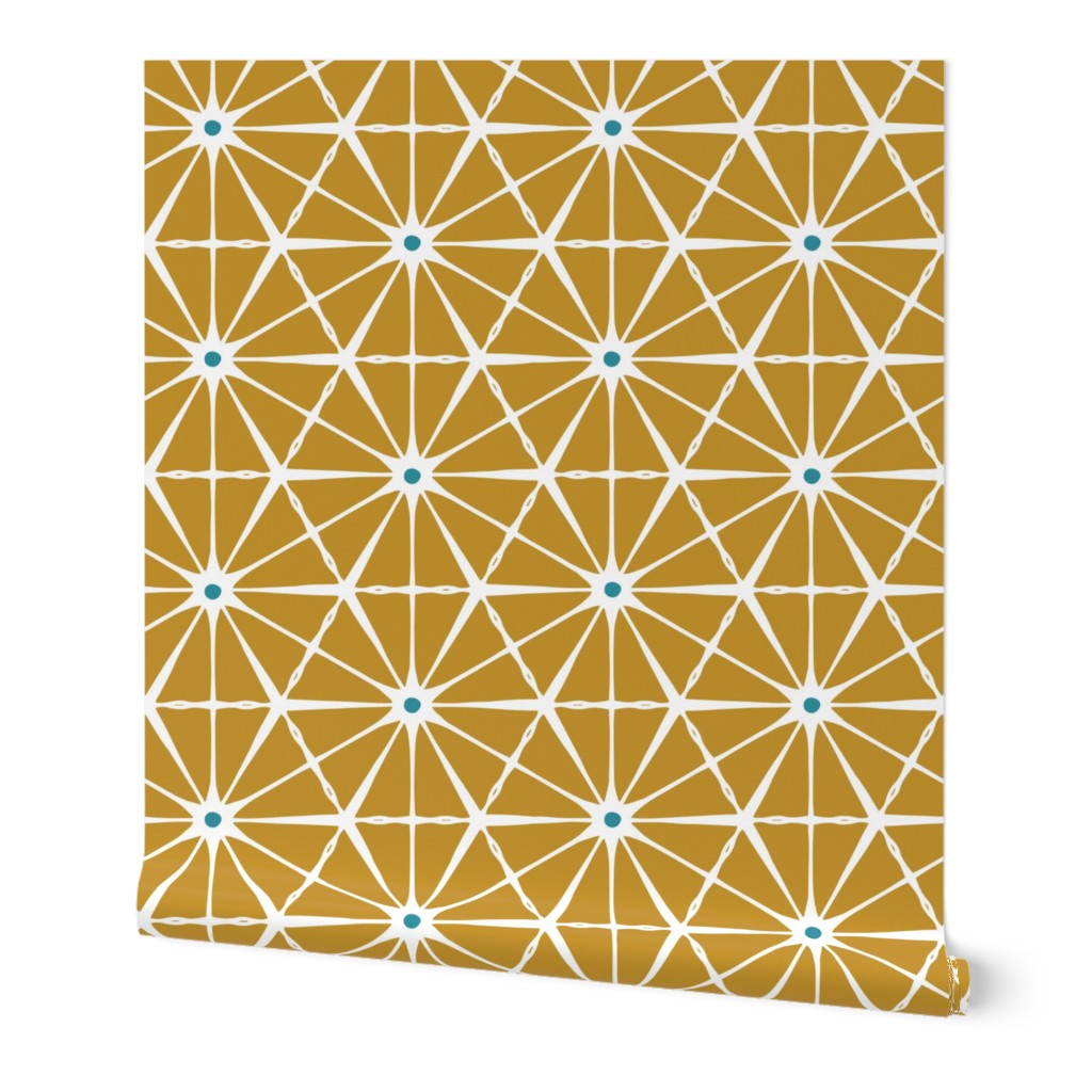 Luminous - Goldenrod Yellow Teal Geometric Jumbo Scale