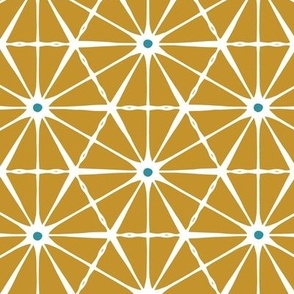 Luminous - Goldenrod Yellow Teal Geometric Regular Scale