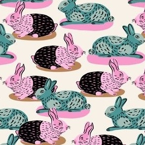 candy colored bunnies