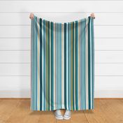Give A Hoot Stripe - Teal Large Scale