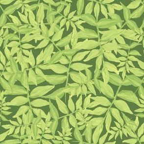 Aria Petals Hand Painted Botanical Leaf in Lime Popsicle