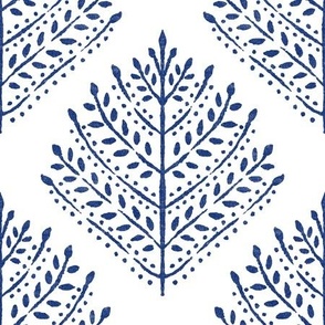 Navy Blue Eloise Leaves Textured