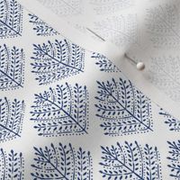 Navy Blue Eloise Leaves Textured Small Scale
