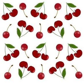 Cherries Pattern in White Background