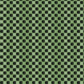Black and White Dots on Green