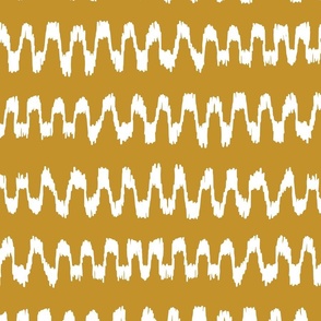 freehand scribble chevron zig zag ikat - mustard gold