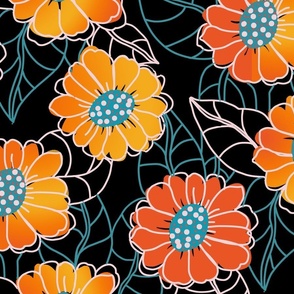 textile-yeliow linear sunflowers copy