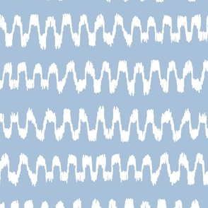 freehand scribble chevron zig zag ikat - icy blue